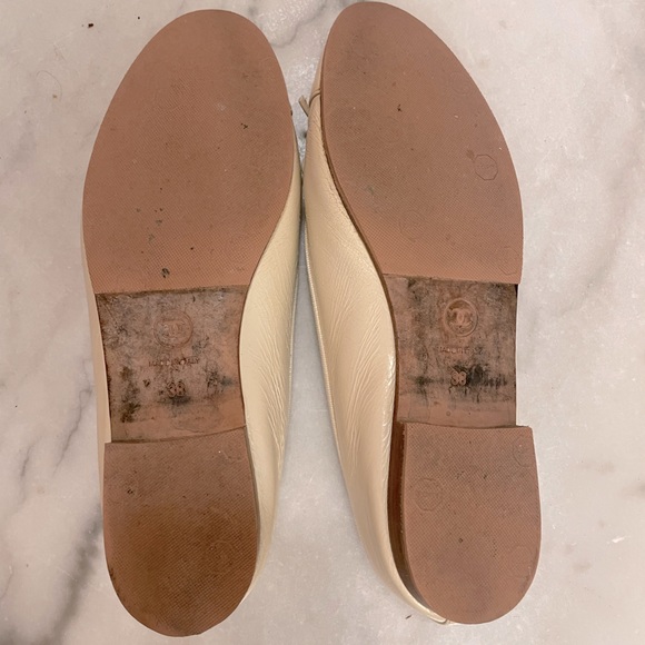 Chanel ballet flat Aged crinkled calfskin leather white/cream 38 - Picture 3 of 9